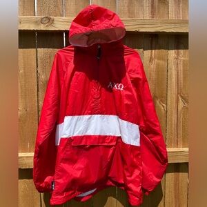 Charles River Apparel Red and White Raincoat Weather-Resistant